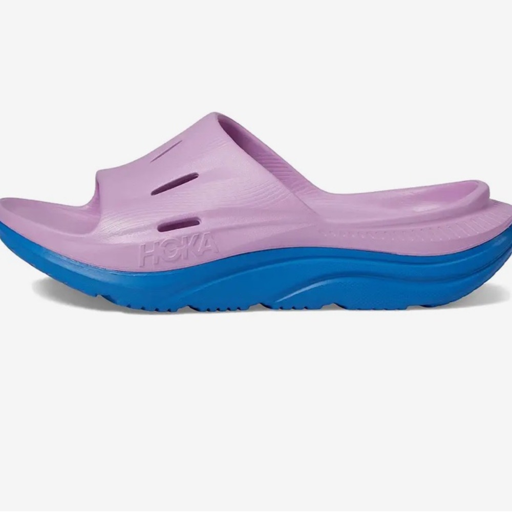 NEW Hoka Ora Recovery Slide 3 Slip On Sandals Cyclamen/ Coastal Sky - Picture 4 of 8